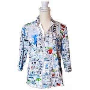 Drapers & Damon's Paris Print Lightweight Jacket Woman's XL